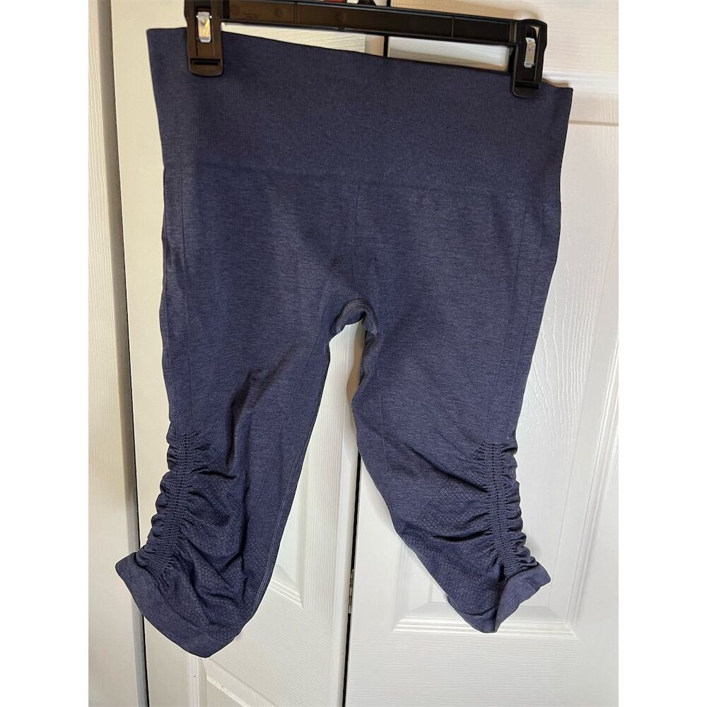 Lululemon In The Flow Crop II Heathered Navy Blue Leggings Women’s M Cro…